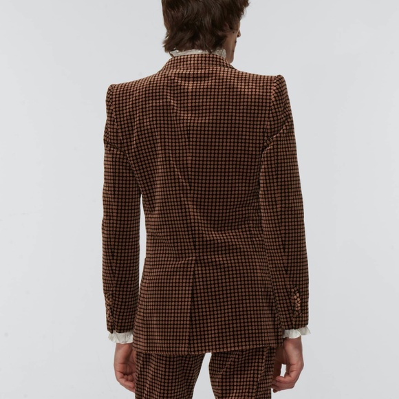 size 48 M - Gucci Polka Dot Print Blazer Brown Suit Jacket - Picture 3 of 10